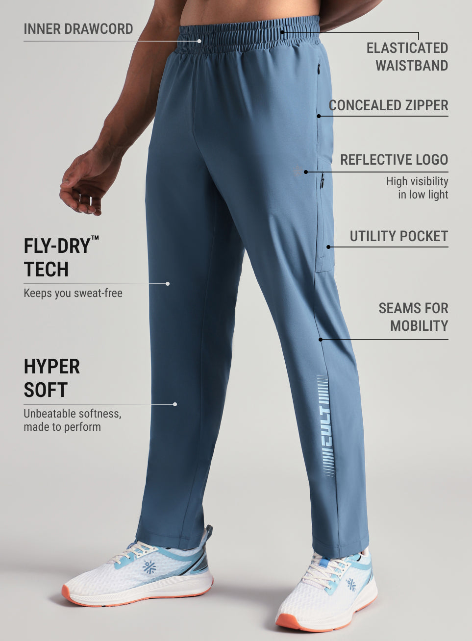 Men's Blue Pro Movement Runner's Trackpants