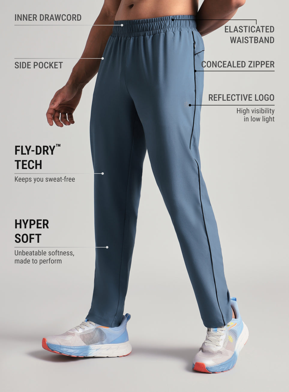 Men's Blue Run Elevate Trackpants