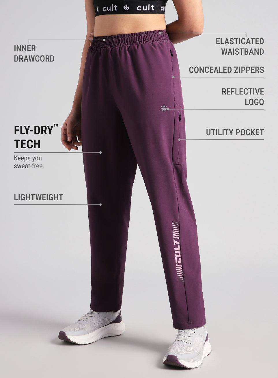 Women's Wine Speed Flex Trackpants