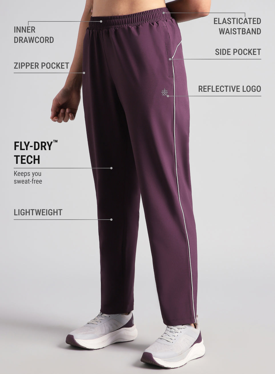 Women's Wine Sprint Trackpants