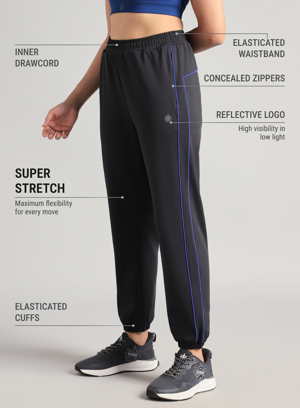 Women's Black Running Pro Joggers