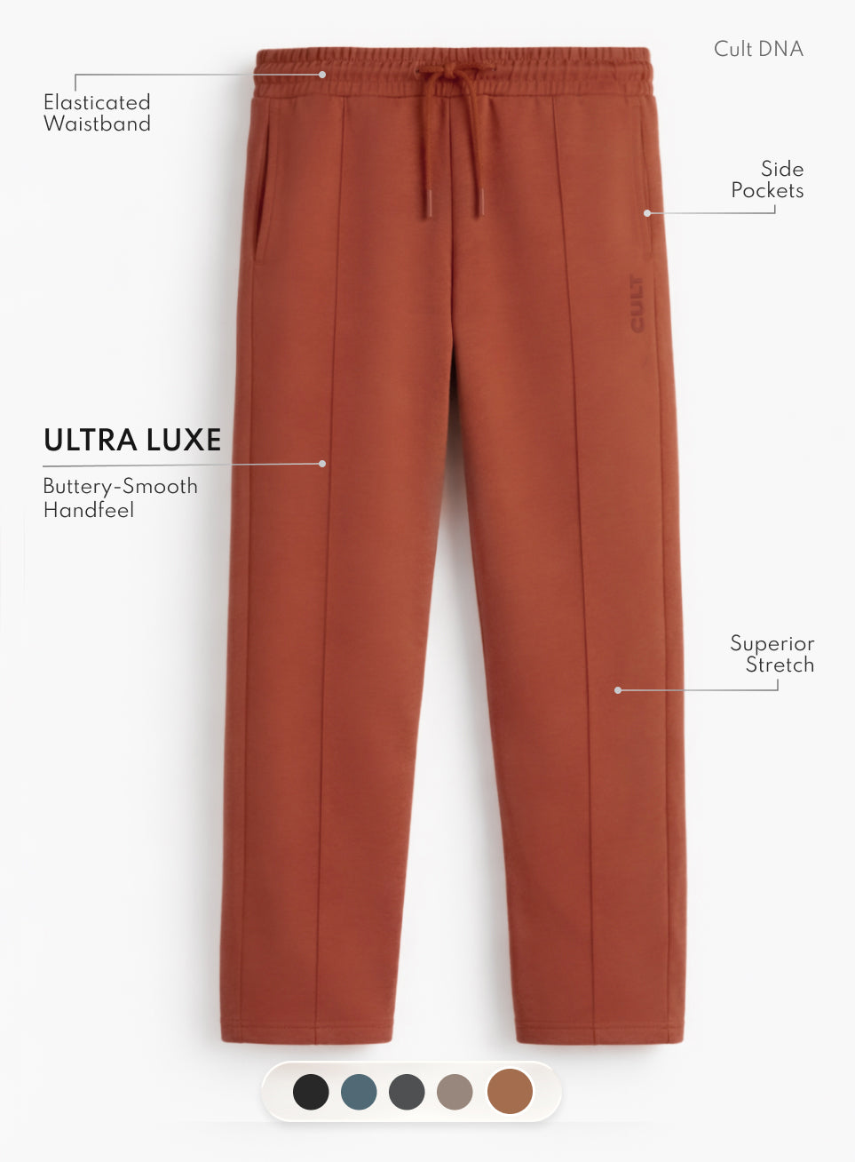 Men's Rust Ultra Luxe Tailored Trackpants
