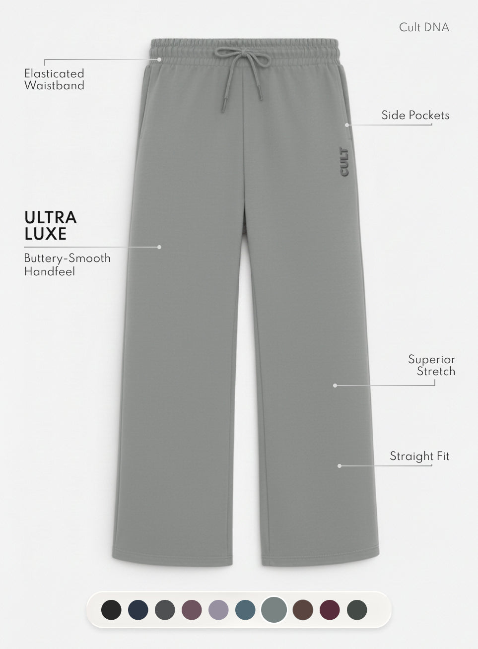 Women's Grey Ultra Luxe Classic Trackpants