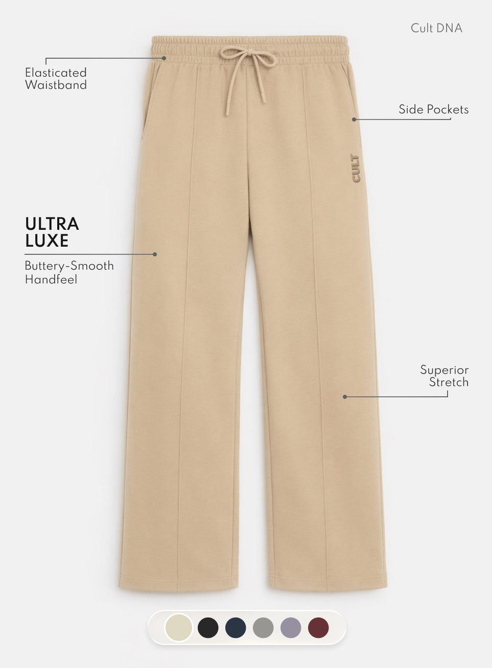 Women's Beige Ultra Luxe Tailored Trackpants