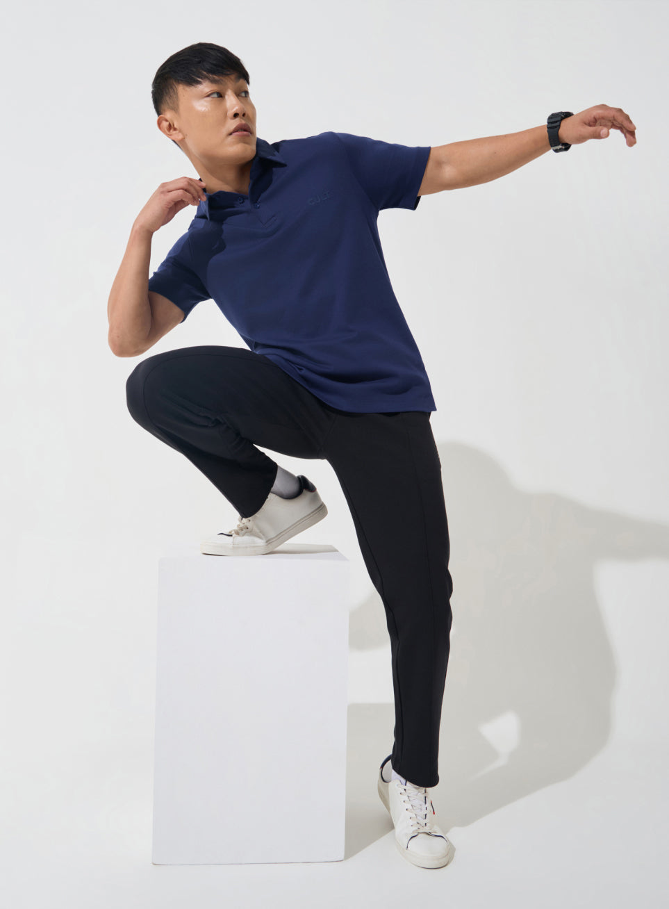 Men's Navy Everyday Luxe Cotton Polo T-shirt