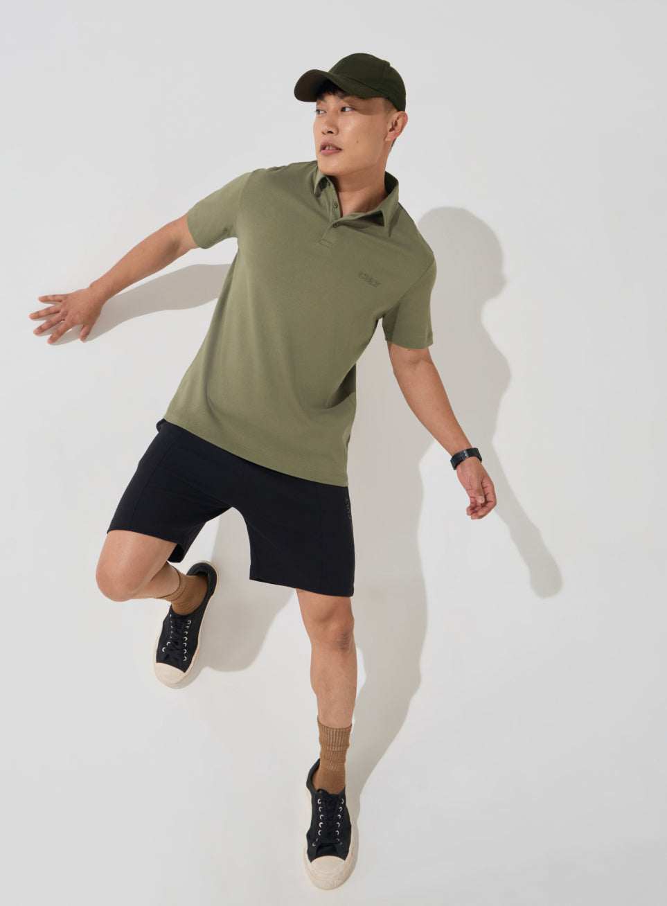 Men's Olive Everyday Luxe Cotton Polo T-shirt