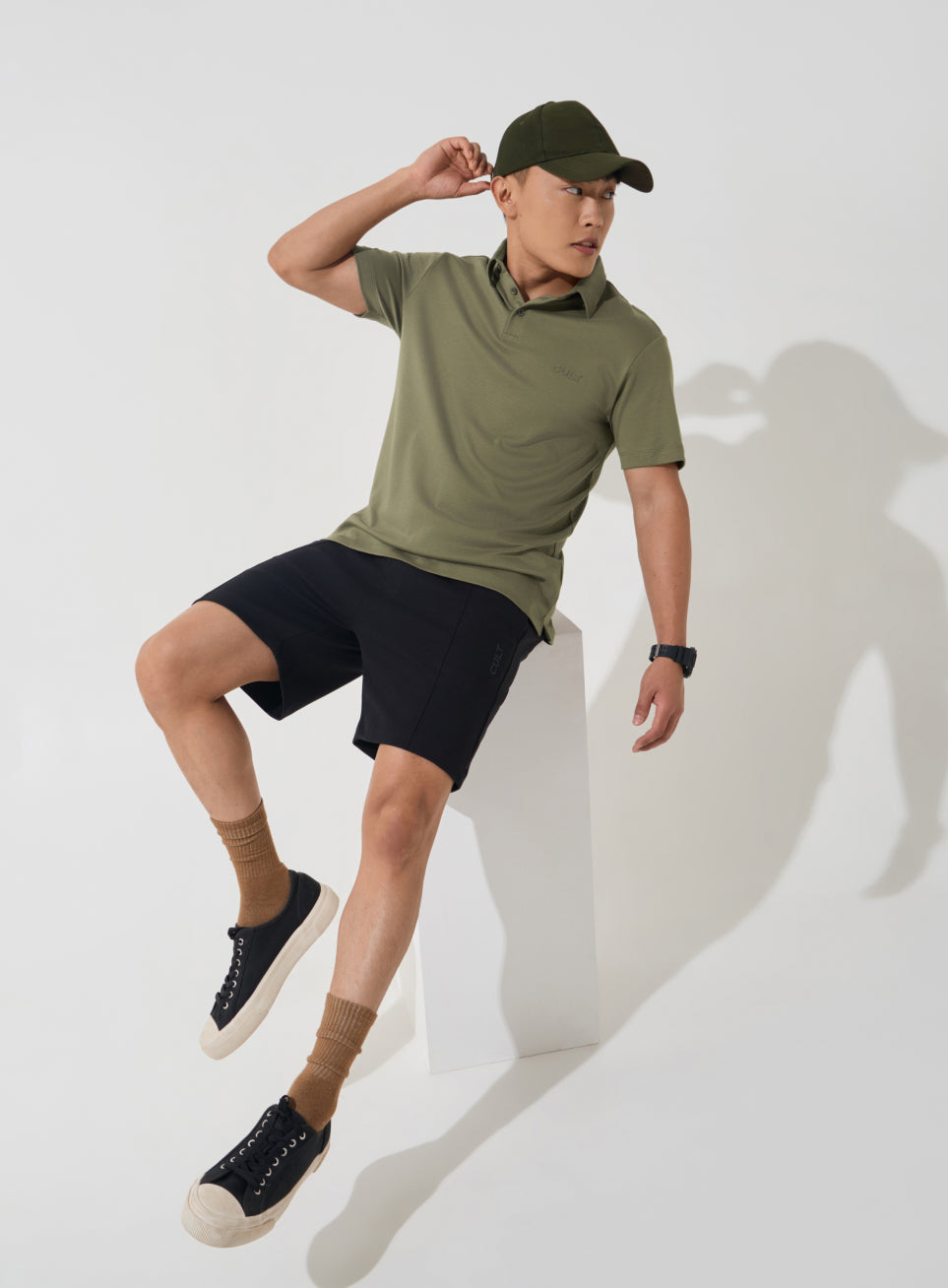 Men's Olive Everyday Luxe Cotton Polo T-shirt