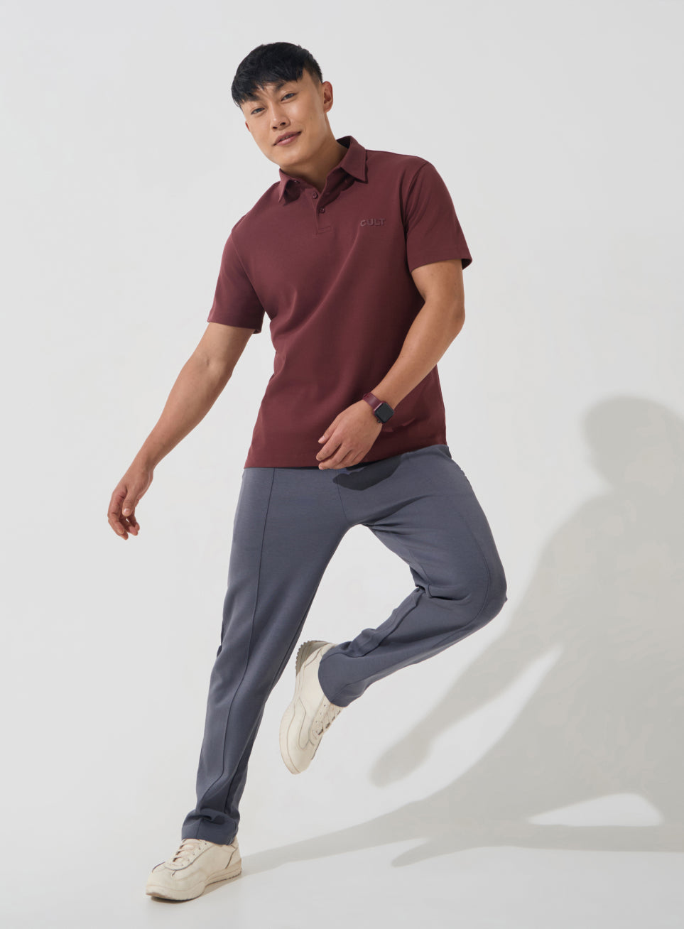 Men's Maroon Everyday Luxe Cotton Polo T-shirt