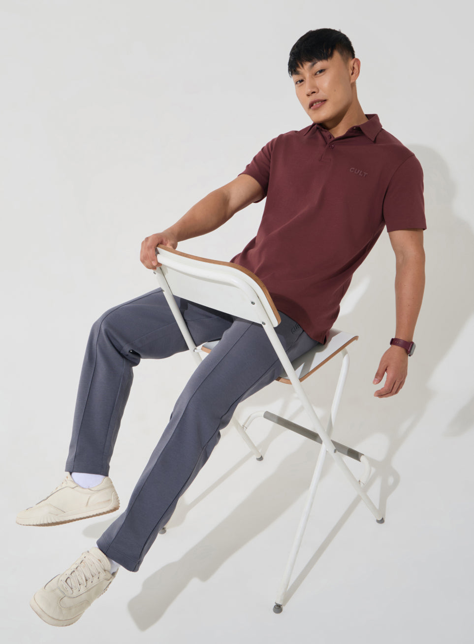 Men's Maroon Everyday Luxe Cotton Polo T-shirt