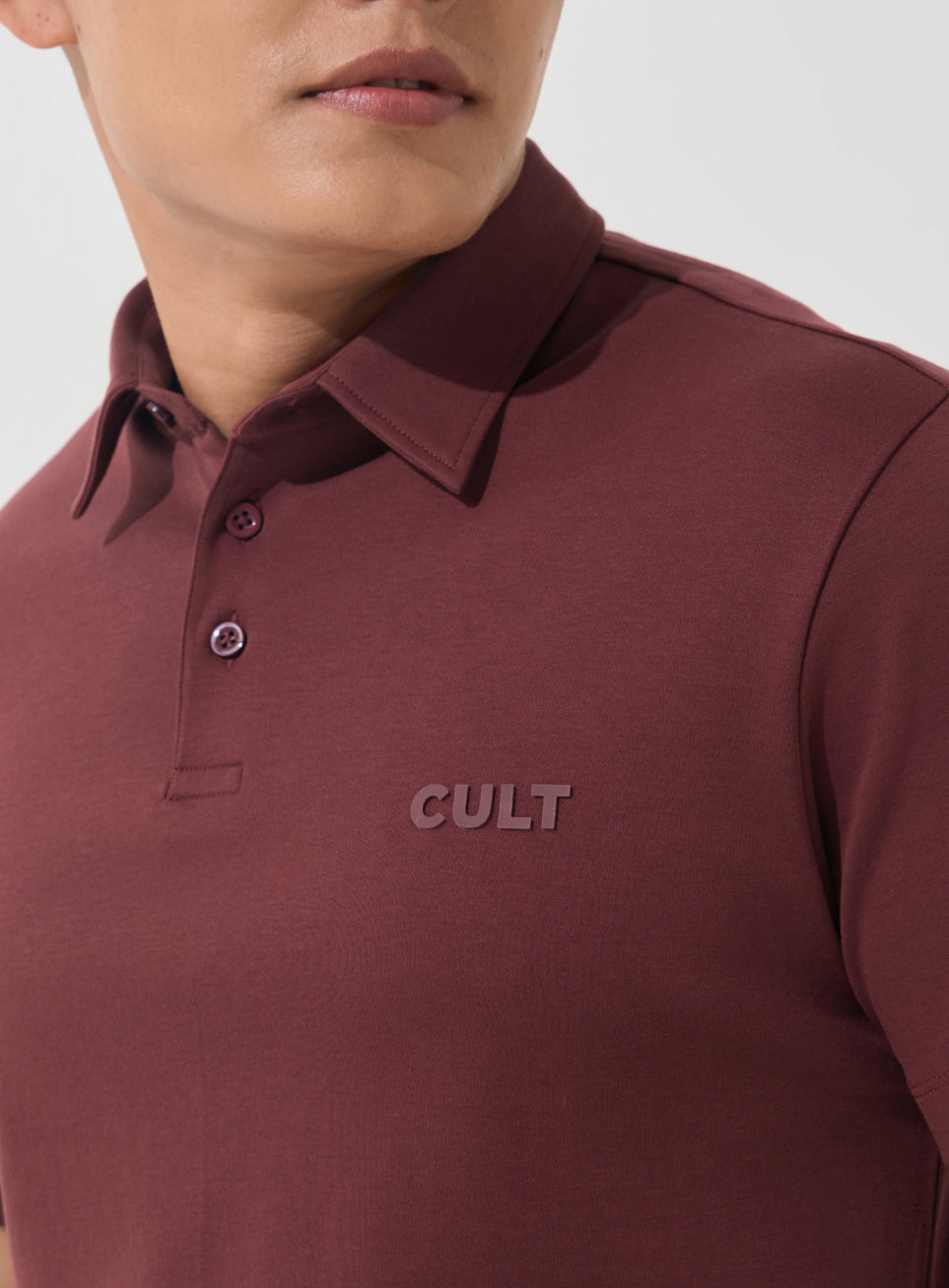 Men's Maroon Everyday Luxe Cotton Polo T-shirt