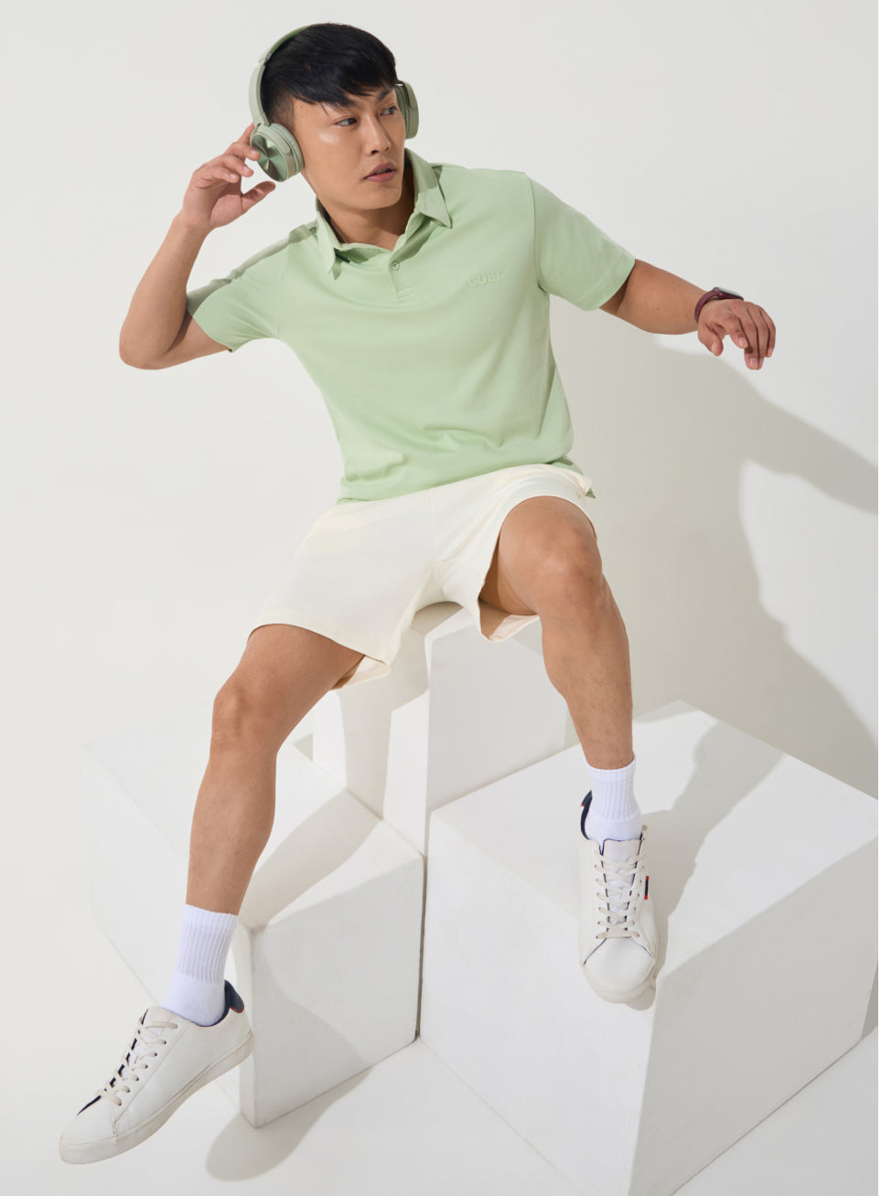 Men's Lime Everyday Luxe Cotton Polo T-shirt