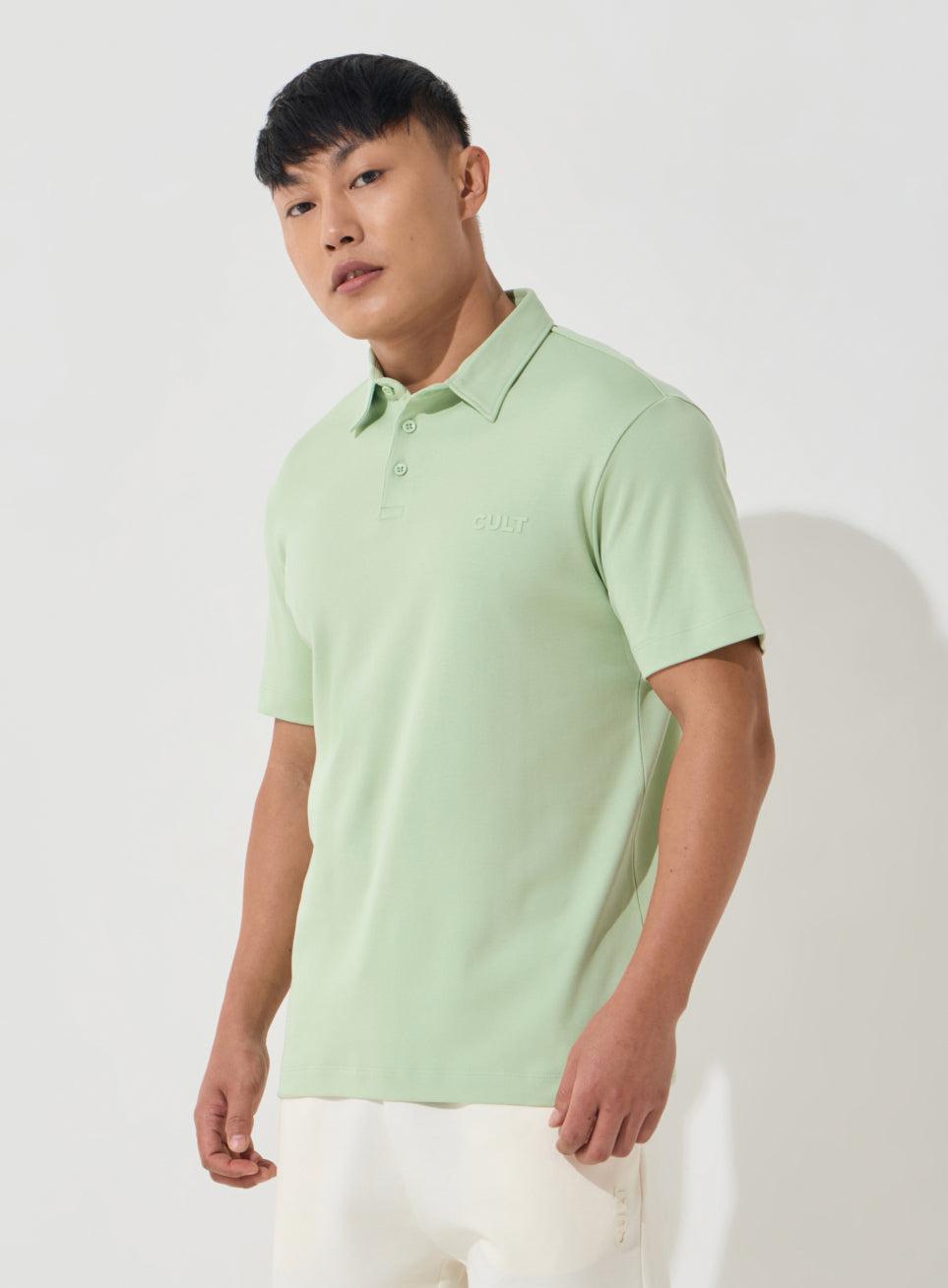 Men's Lime Everyday Luxe Cotton Polo T-shirt