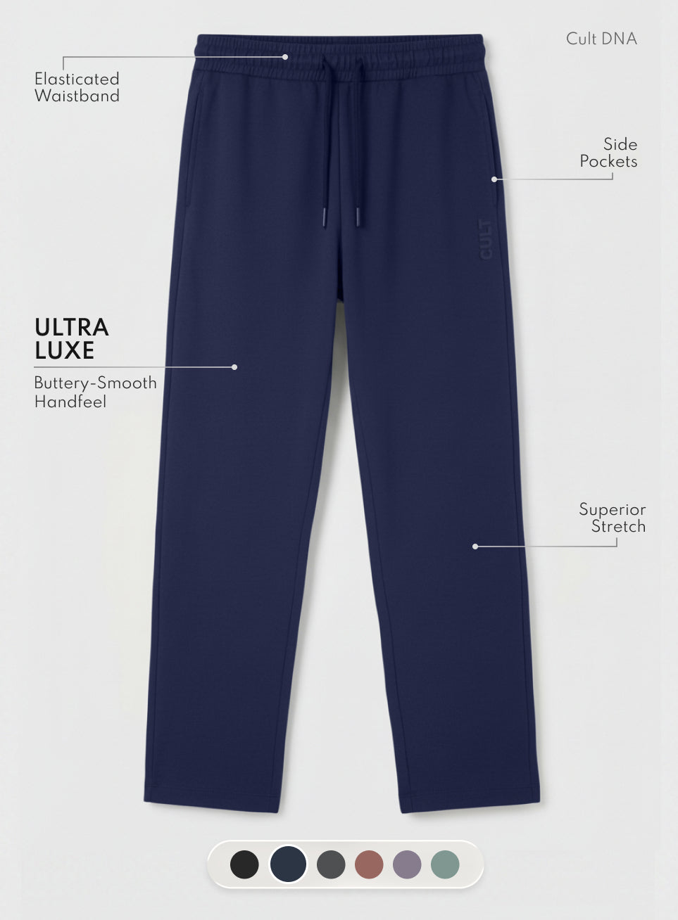 Men's Navy Ultra Luxe Classic Trackpants
