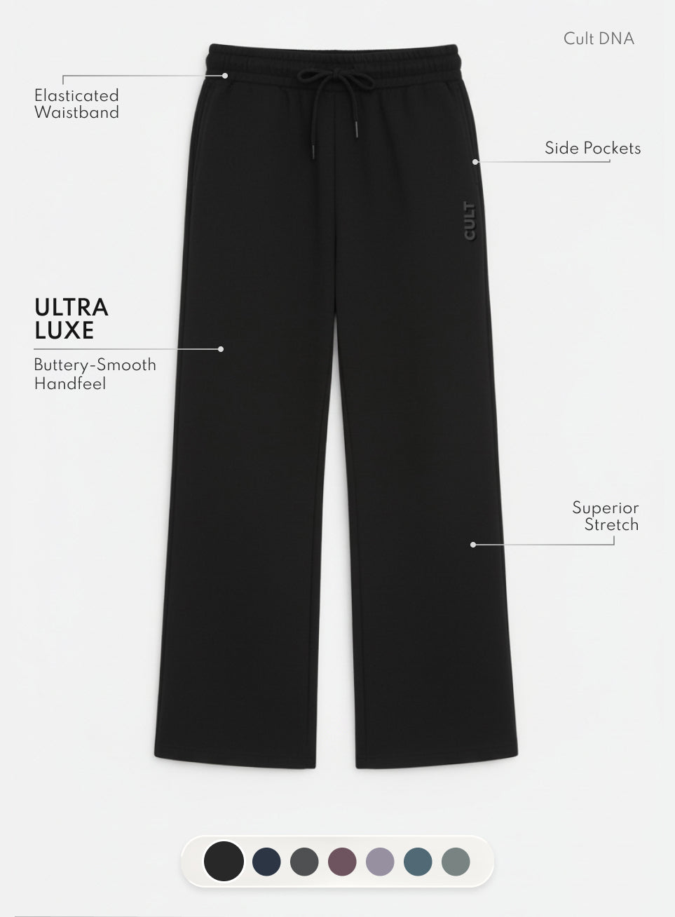 Women's Black Ultra Luxe Classic Trackpants