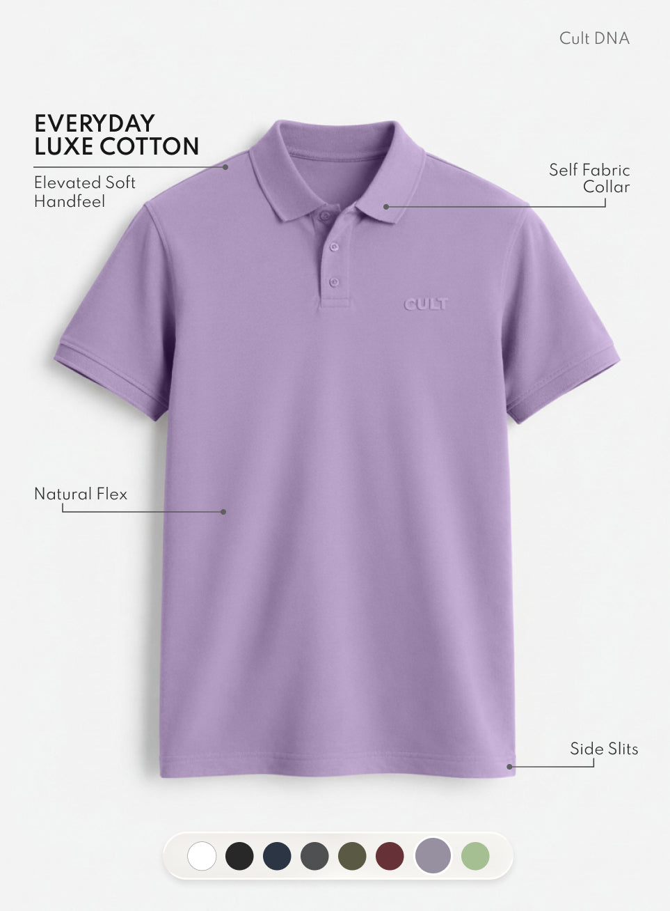 Men's Purple Everyday Luxe Cotton Polo T-shirt