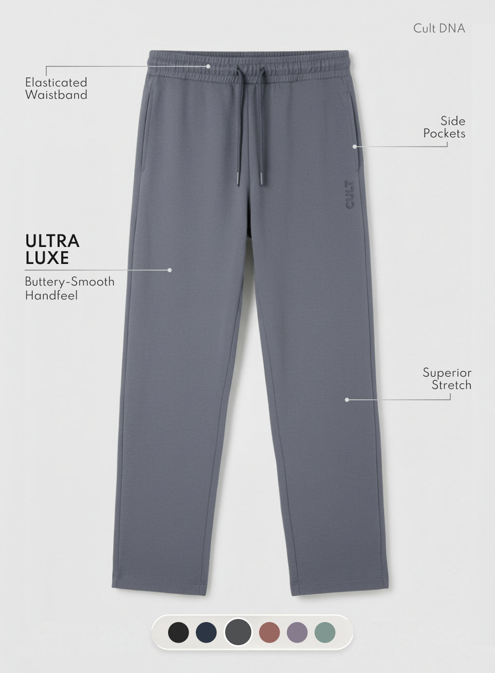 Men's Dark Grey Ultra Luxe Classic Trackpants