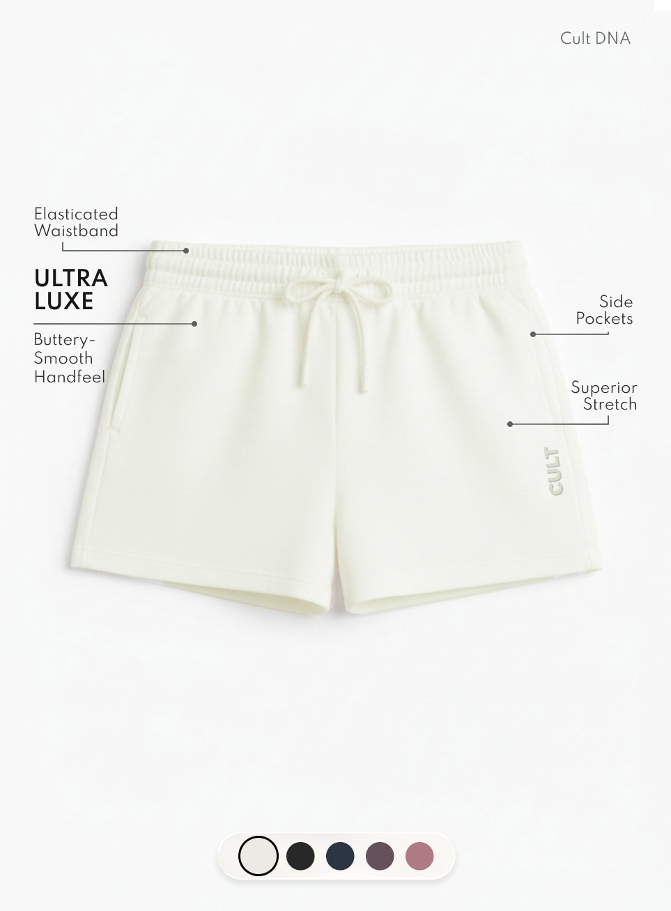 Women's White Ultra Luxe Classic Shorts