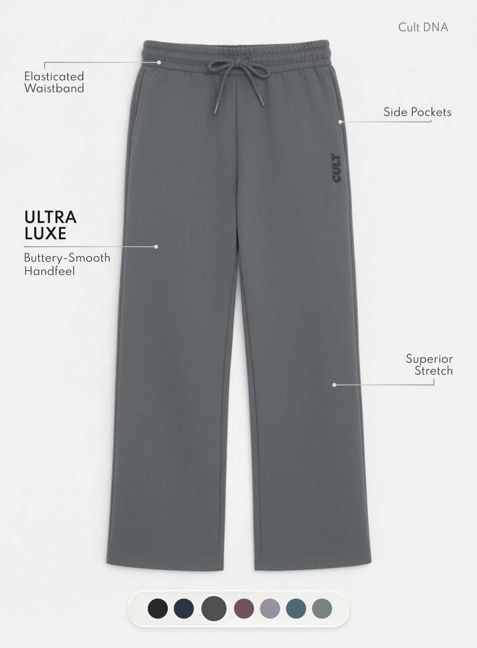Women's Dark Grey Ultra Luxe Classic Trackpants