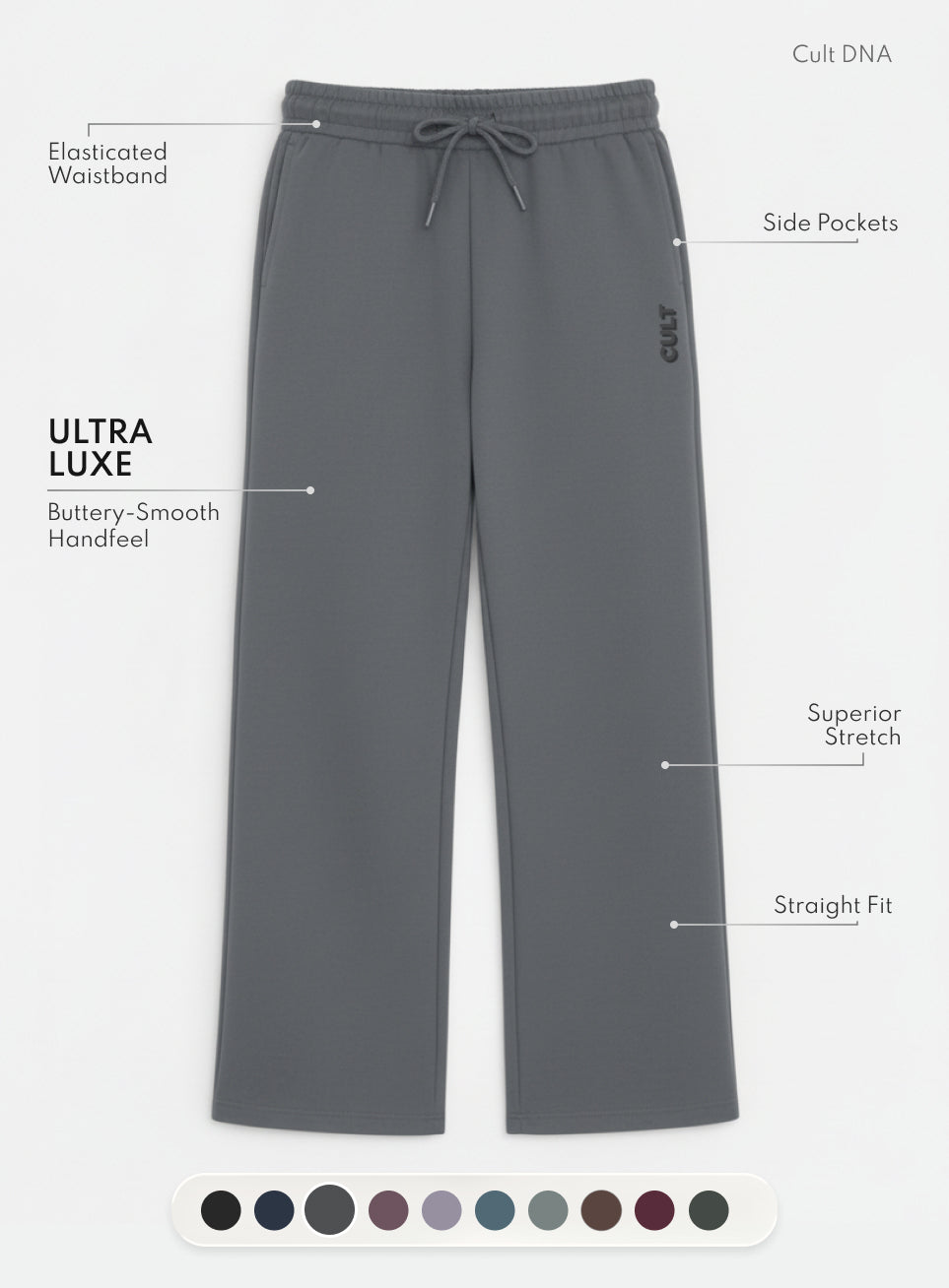 Women's Dark Grey Ultra Luxe Classic Trackpants