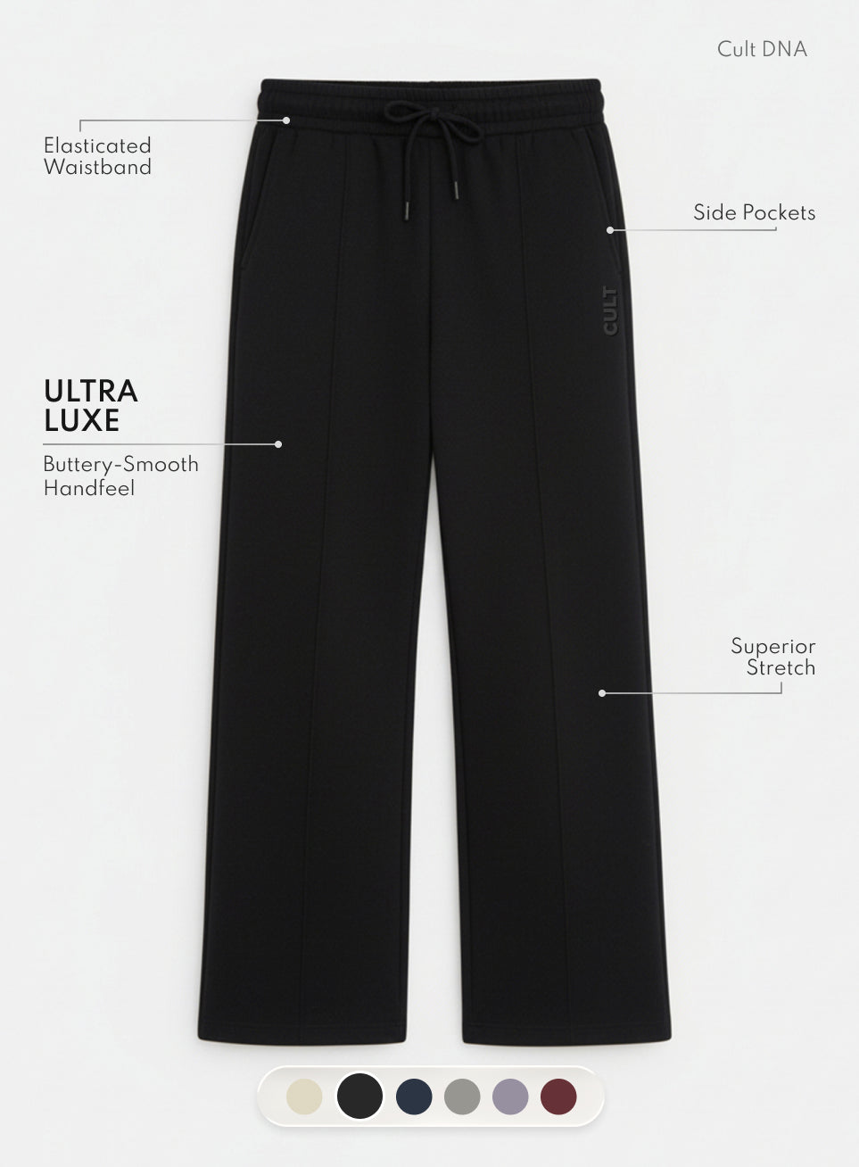Women's Black Ultra Luxe Tailored Trackpants