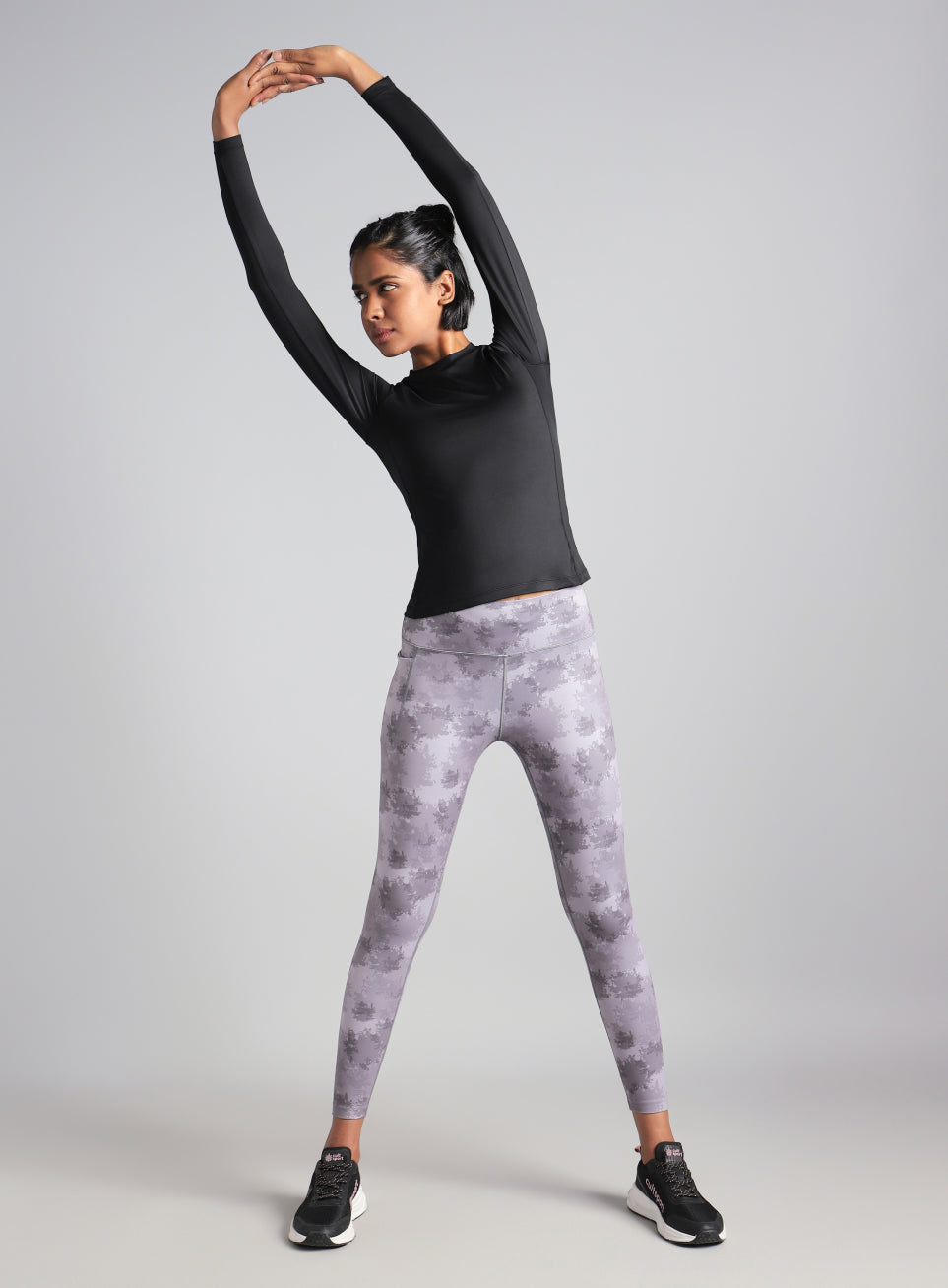 Women's Black Power Full Sleeve Compression T-shirt