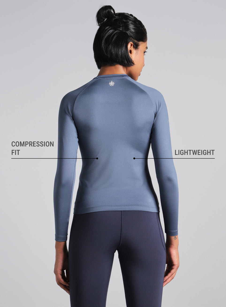 Women's Blue Power Full Sleeve Compression T-shirt