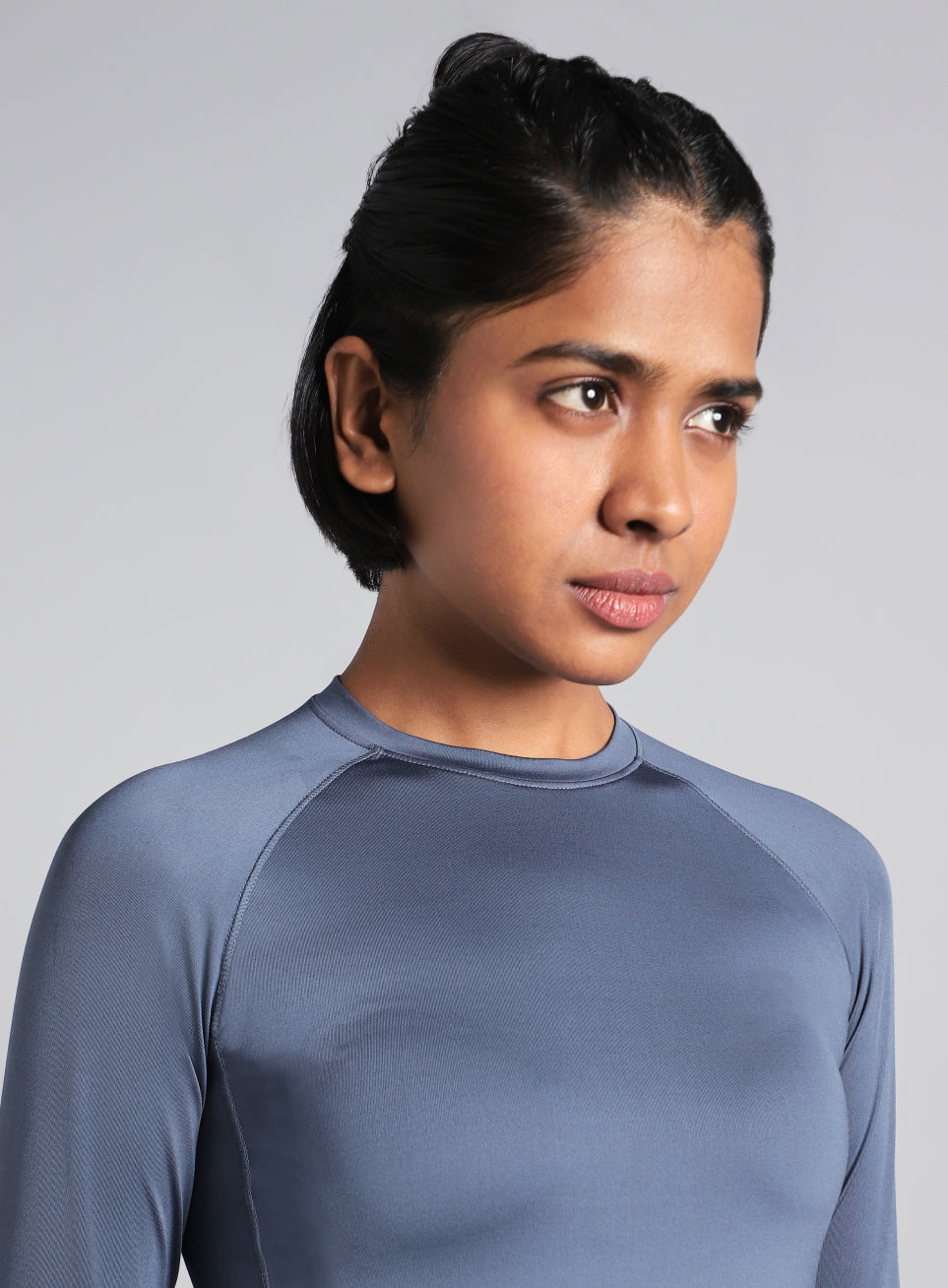 Women's Blue Power Full Sleeve Compression T-shirt