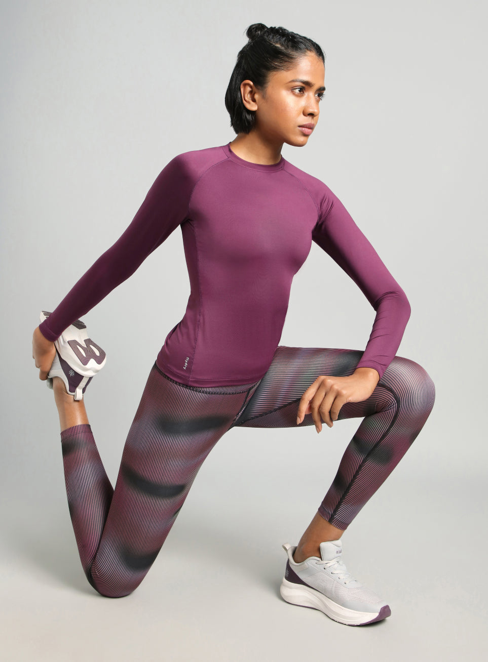 Women's Purple Power Full Sleeve Compression T-shirt