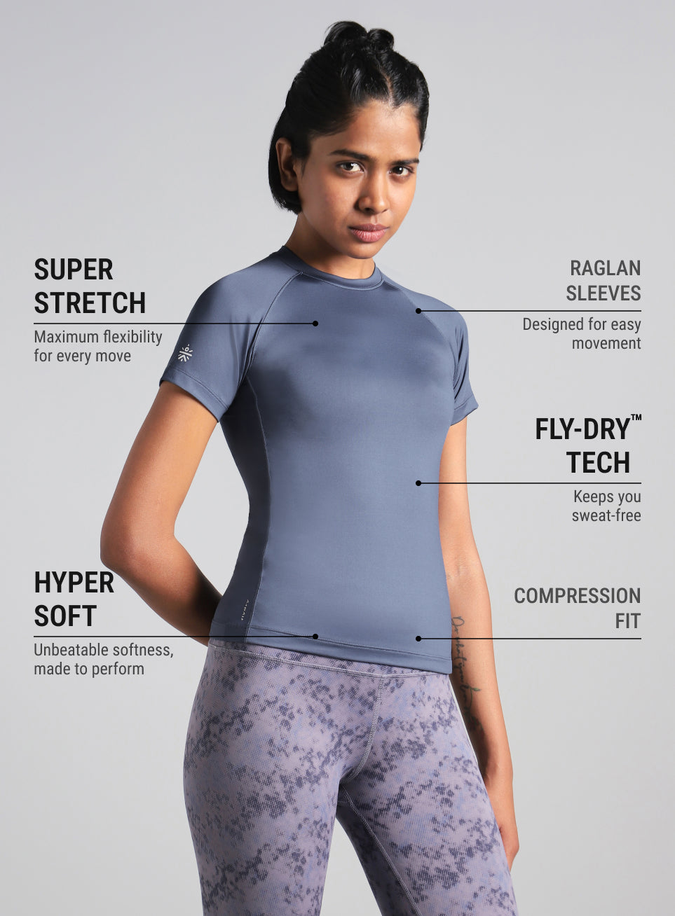 Women's Blue Power Compression T-shirt