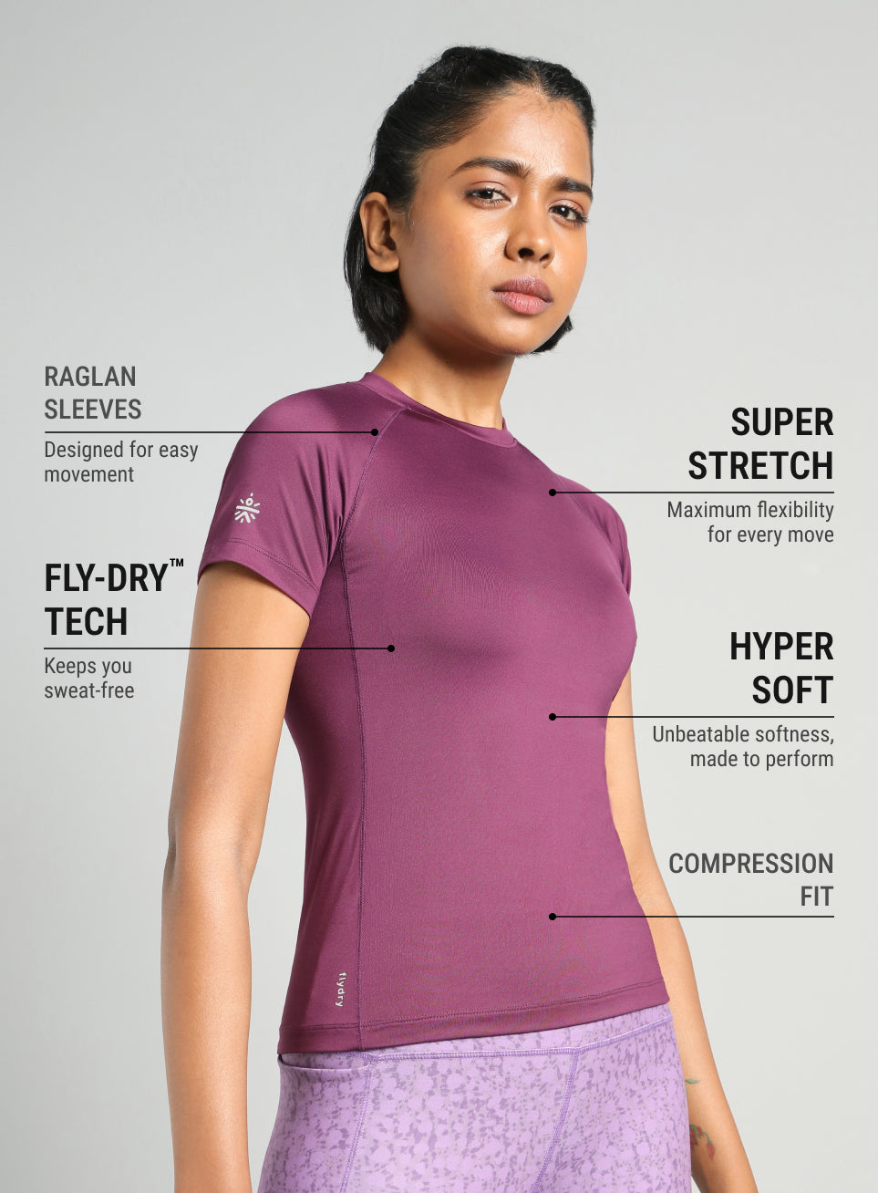 Women's Purple Power Compression T-shirt