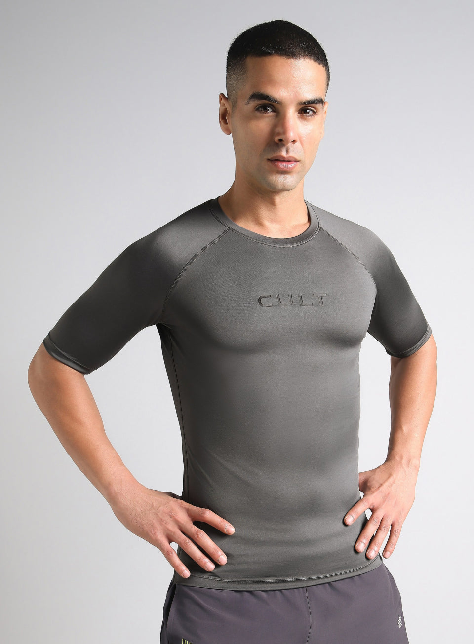 Men's Dark Grey Power Compression Full Sleeve T-shirt