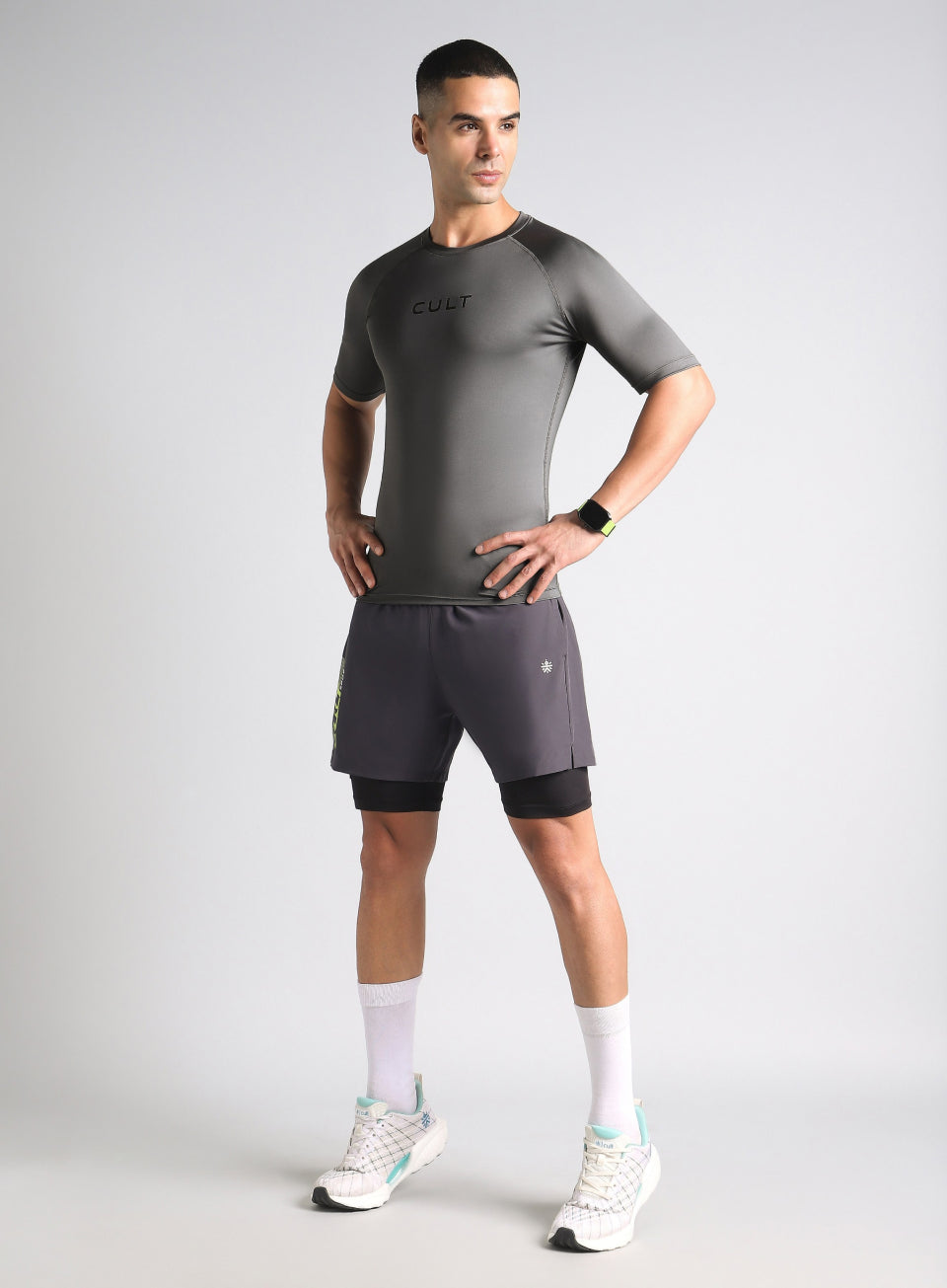 Men's Dark Grey Power Compression Full Sleeve T-shirt