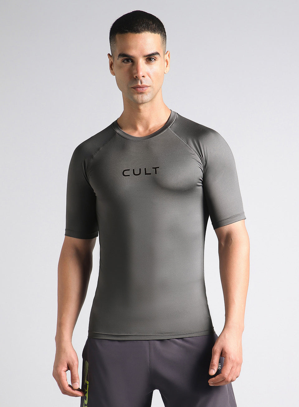 Men's Dark Grey Power Compression Full Sleeve T-shirt