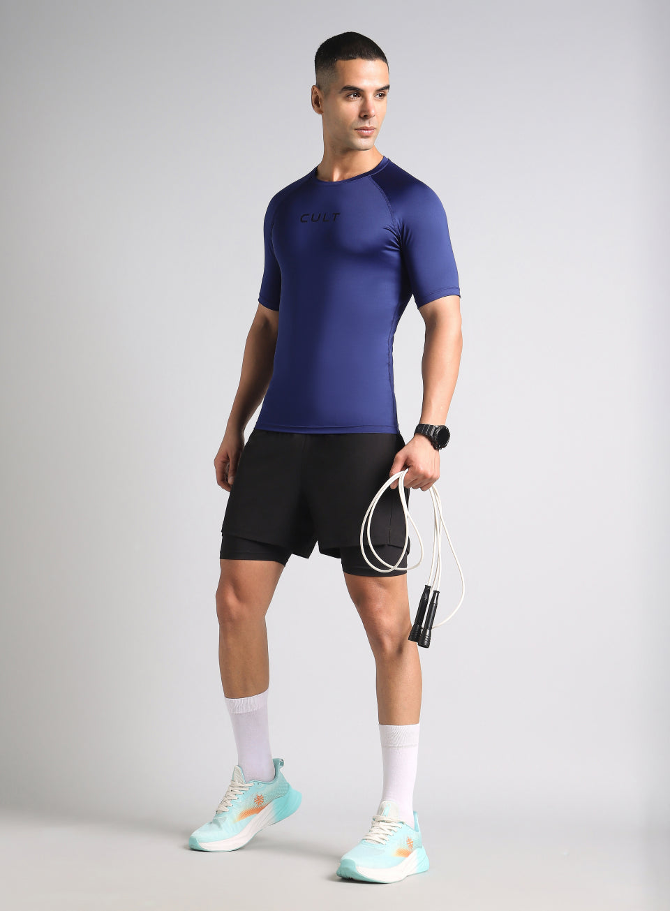 Men's Navy Power Compression Full Sleeve T-shirt