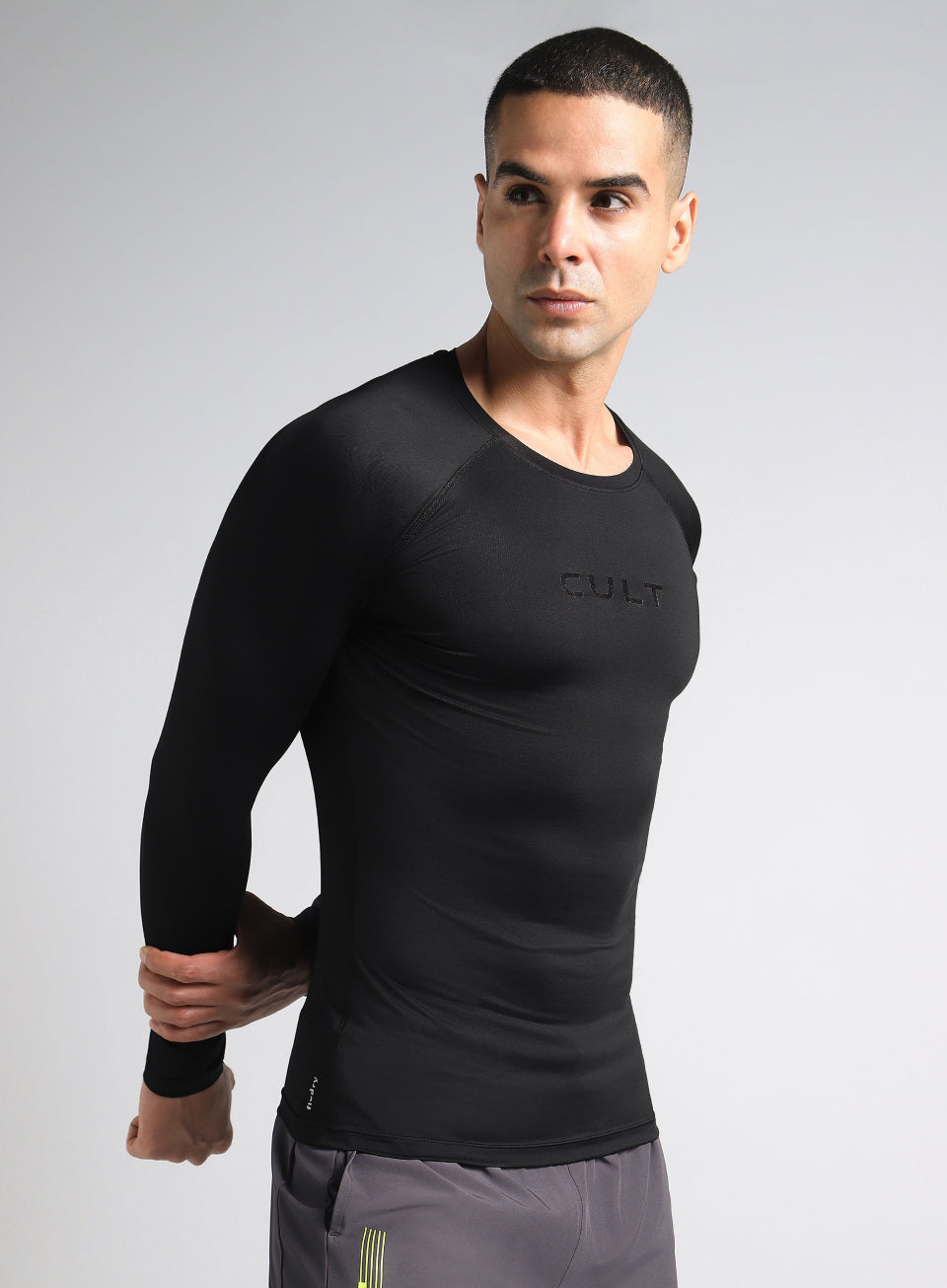 Men's Black Power Compression Full Sleeve T-shirt