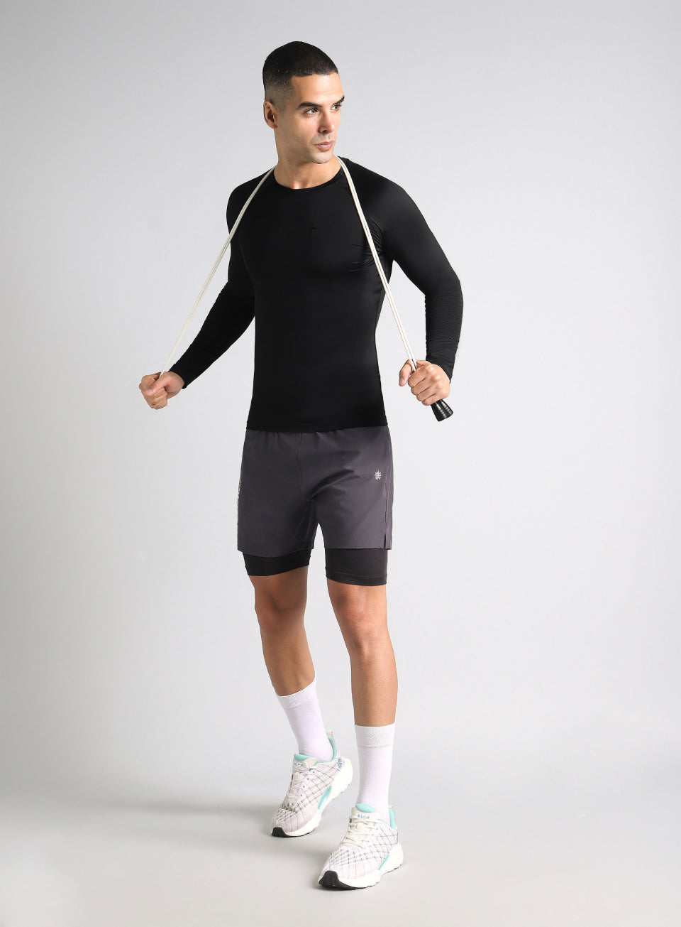 Men's Black Power Compression Full Sleeve T-shirt