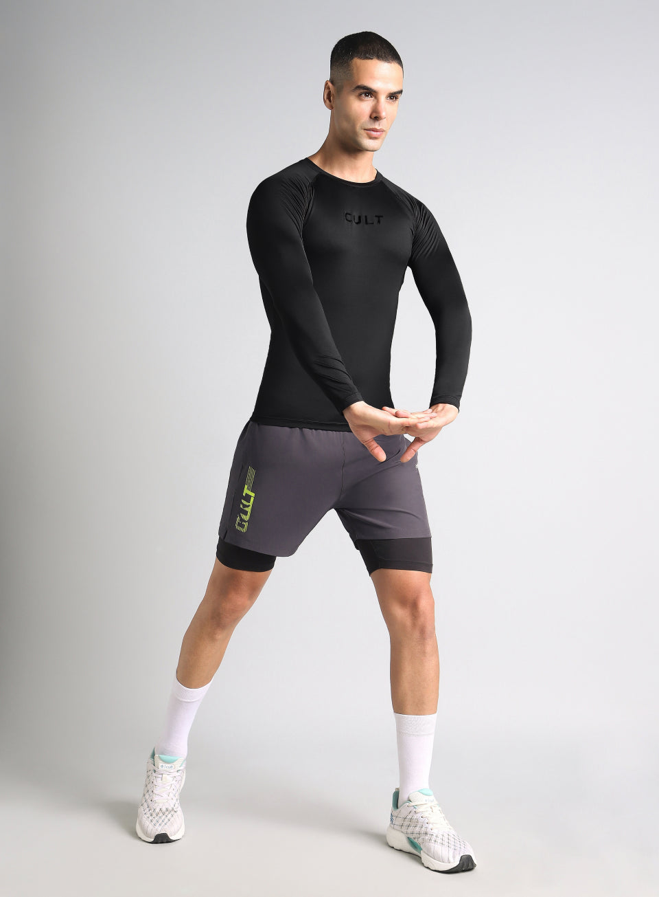 Men's Black Power Compression Full Sleeve T-shirt