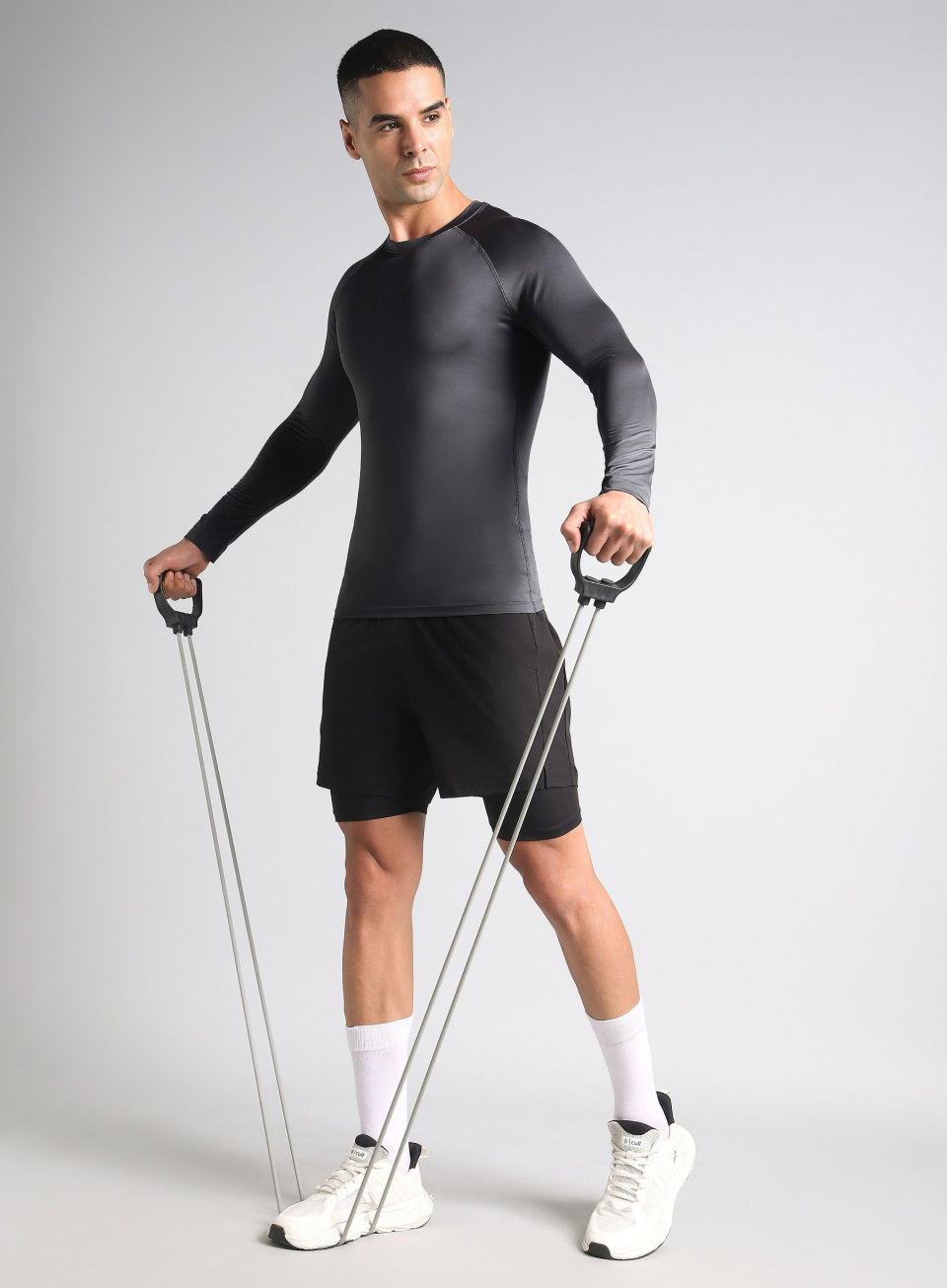 Men's Dark Grey Power Compression Full Sleeve T-shirt