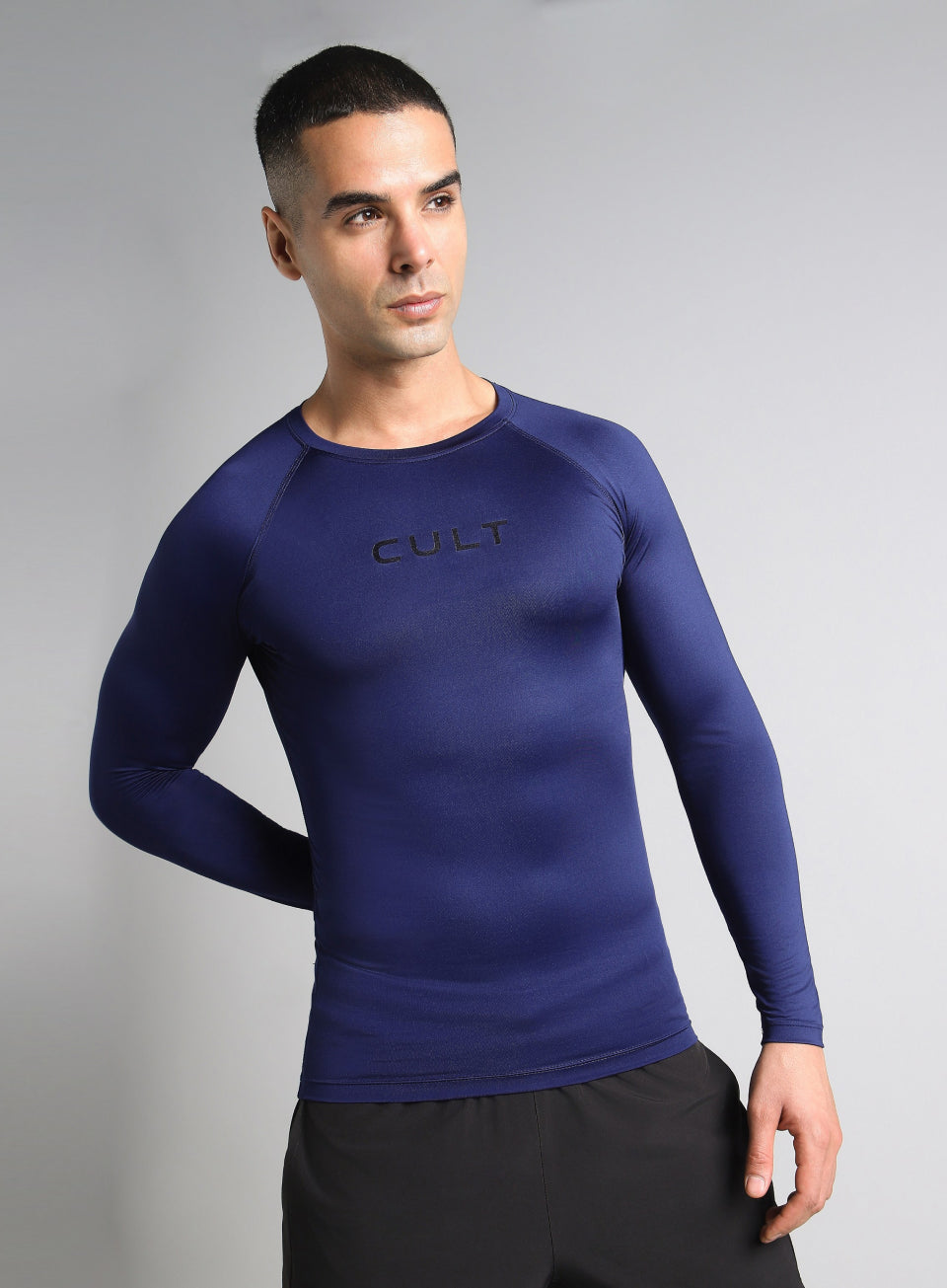 Men's Navy Power Compression Full Sleeve T-shirt