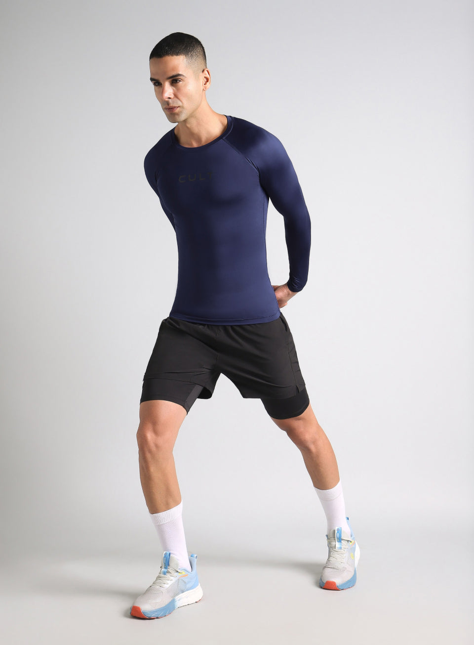 Men's Navy Power Compression Full Sleeve T-shirt