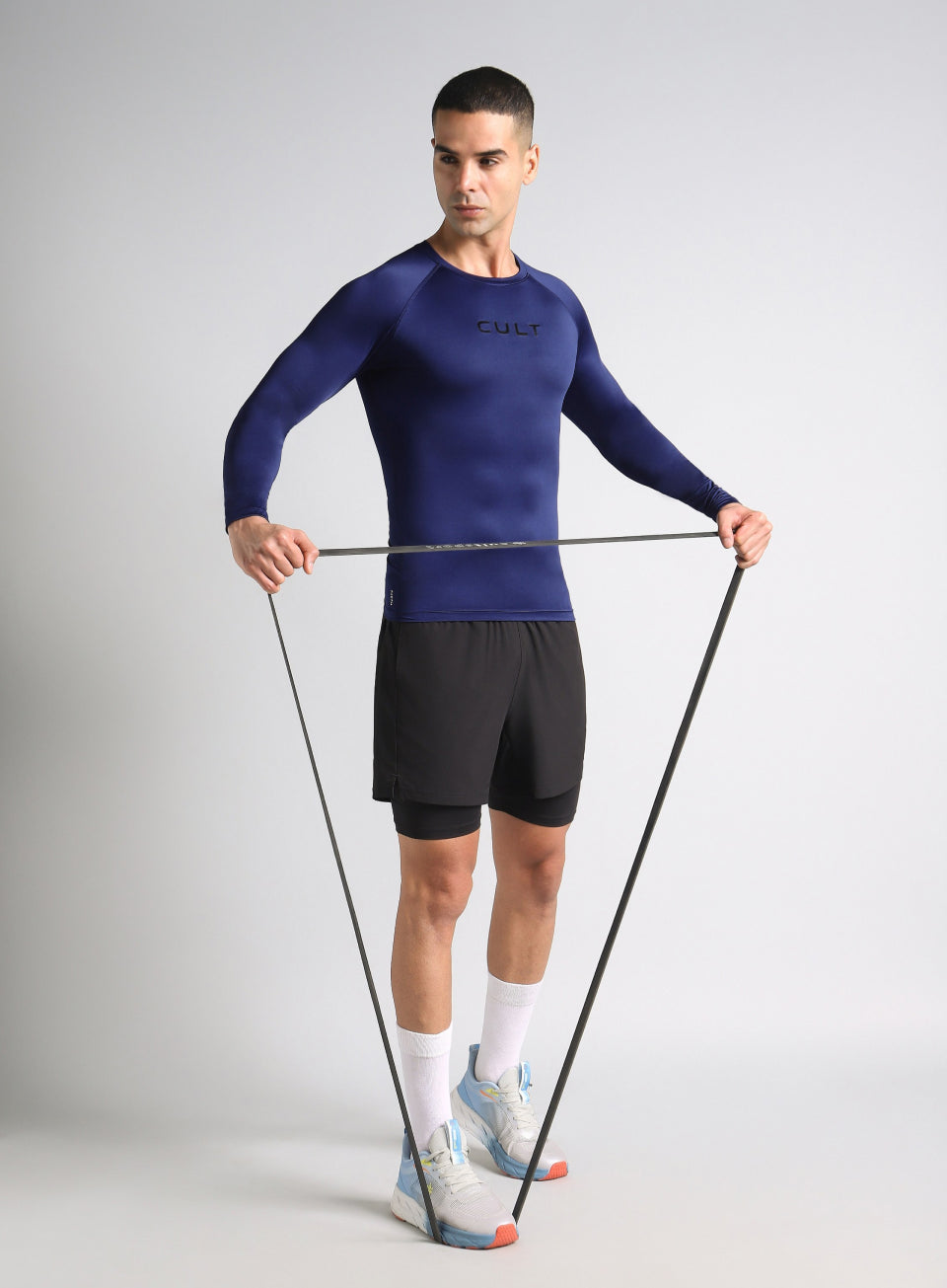 Men's Navy Power Compression Full Sleeve T-shirt