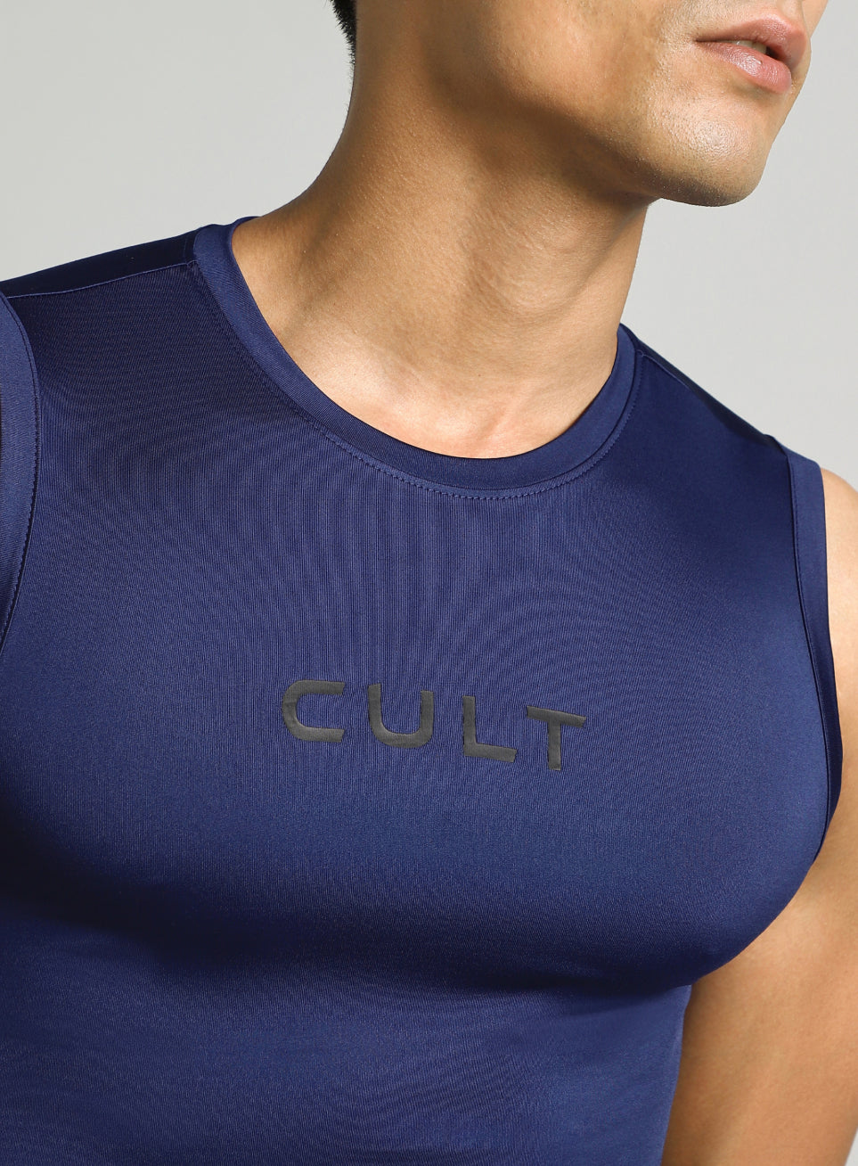 Men's Navy Power Lifter Compression Tank