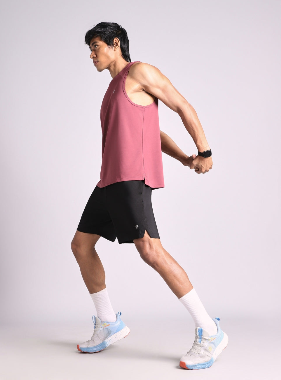 Men's Black Pace Up Running Shorts