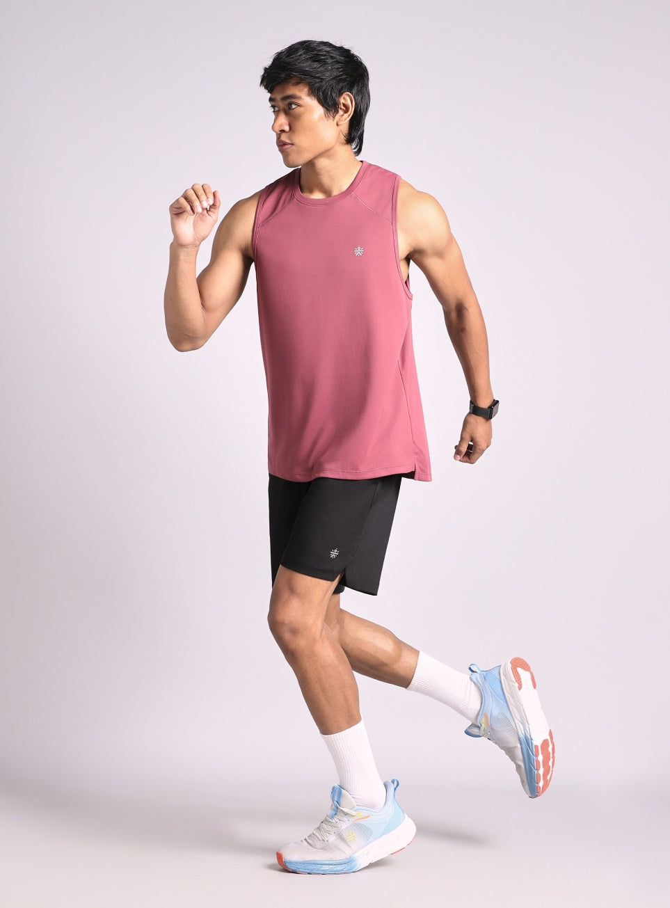 Men's Black Pace Up Running Shorts