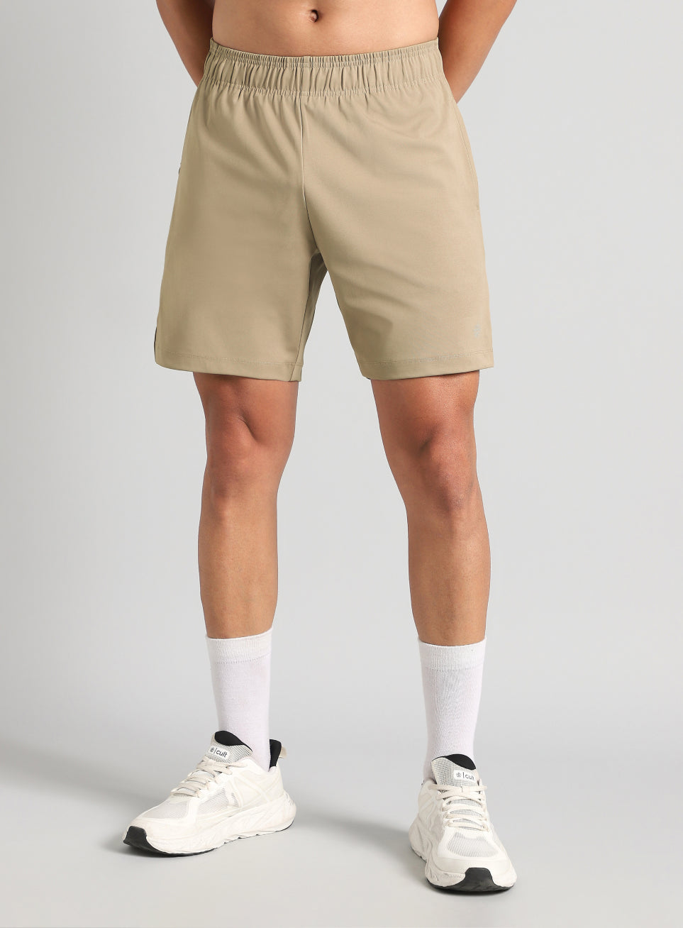 Men's Beige Pace Up Running Shorts