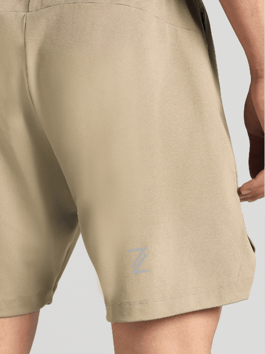 Men's Beige Pace Up Running Shorts