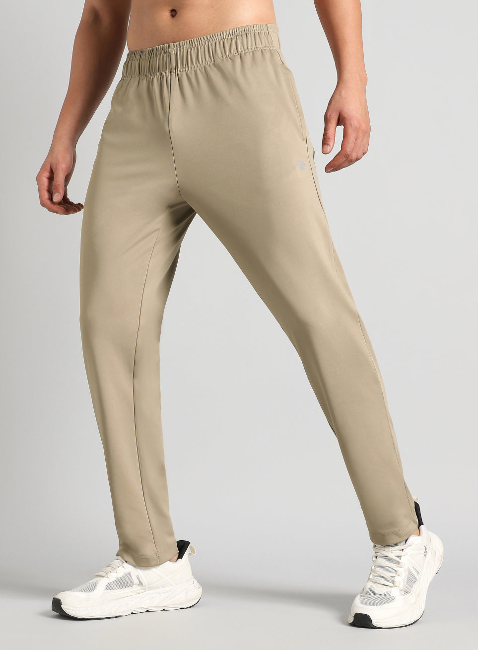 Men's Beige Runner's In Motion Graphic Trackpants