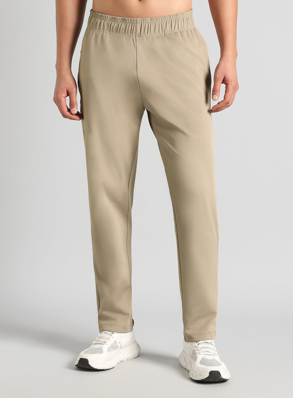 Men's Beige Runner's In Motion Graphic Trackpants
