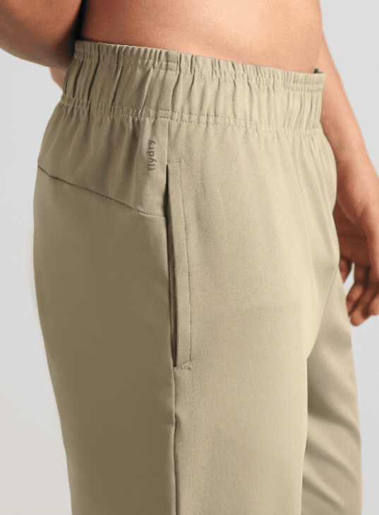 Men's Beige Runner's In Motion Graphic Trackpants