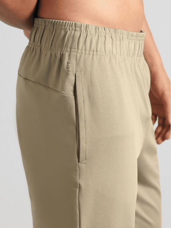 Men's Beige Runner's In Motion Graphic Trackpants